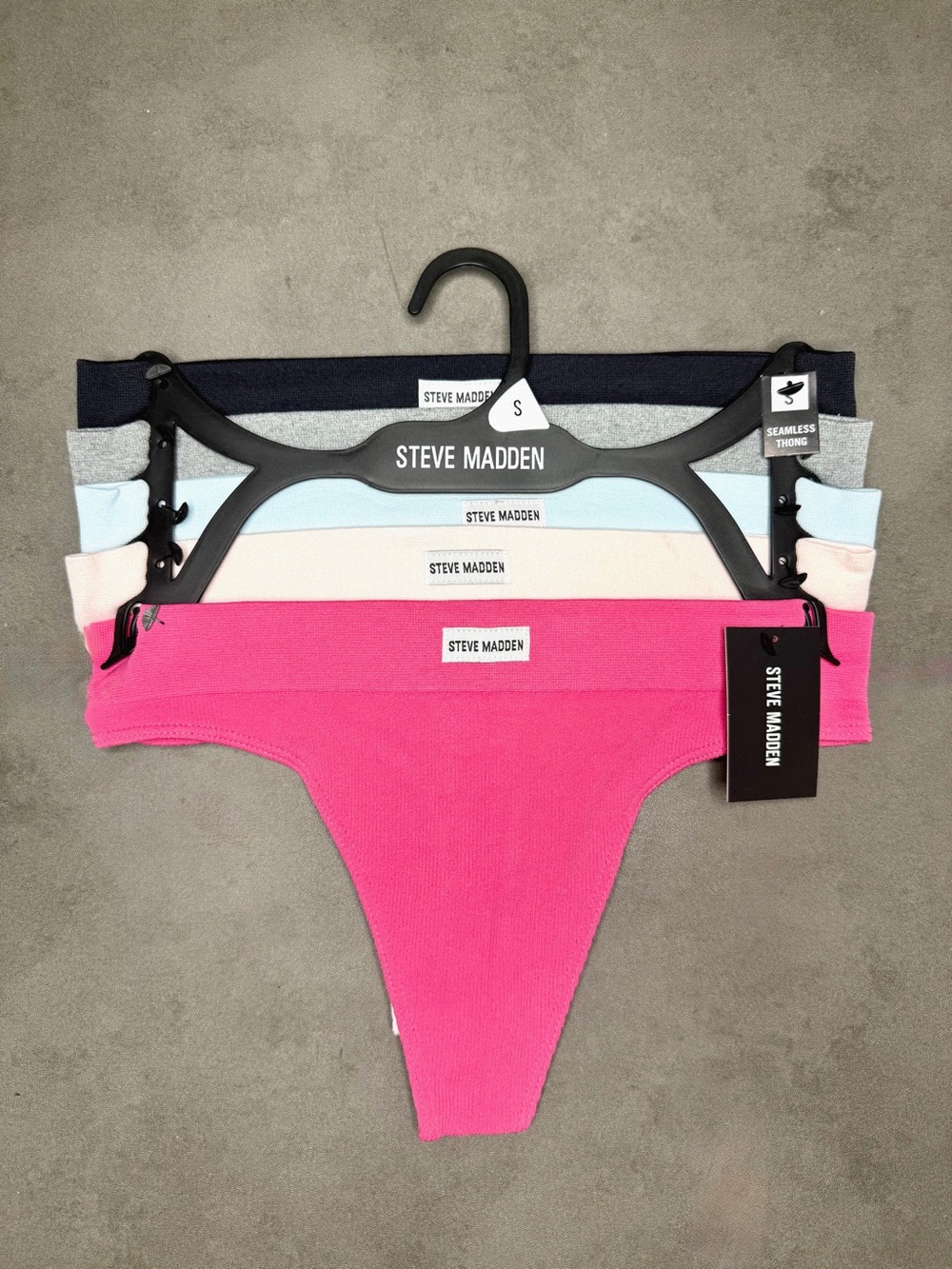 Steve Madden Women's Seamless Thong Set - Pink, Light Blue, Cream, Gray, Black